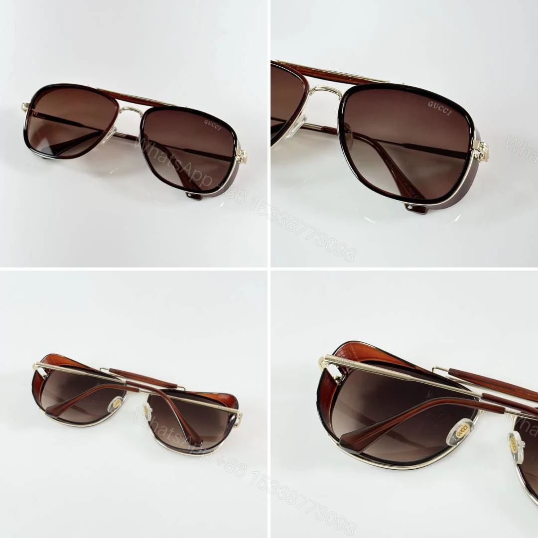 View 2 of First Copy Gucci 6016 Gold Brown Sunglasses