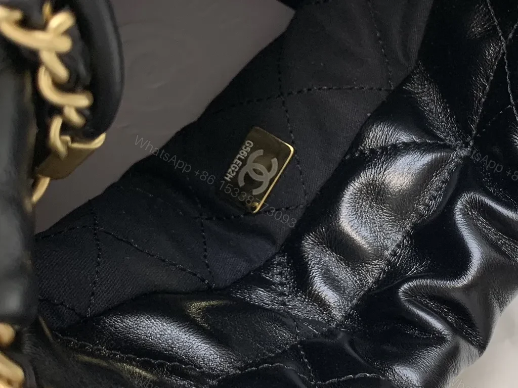 View 2 of Chanel-Inspired Black Quilted Mini Bag with Gold Chain