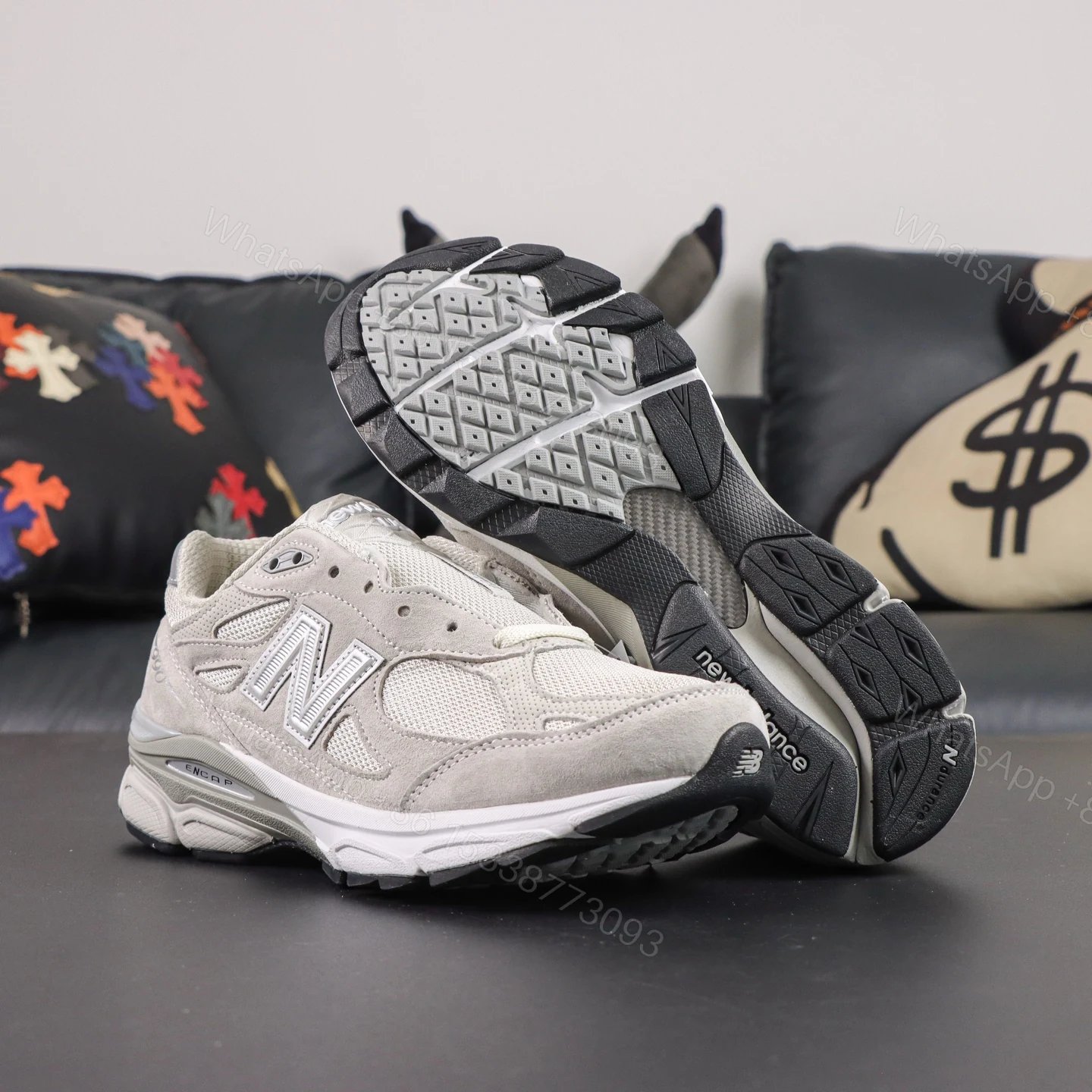 View 3 of New Balance x KITH 990v3 Cream Grey