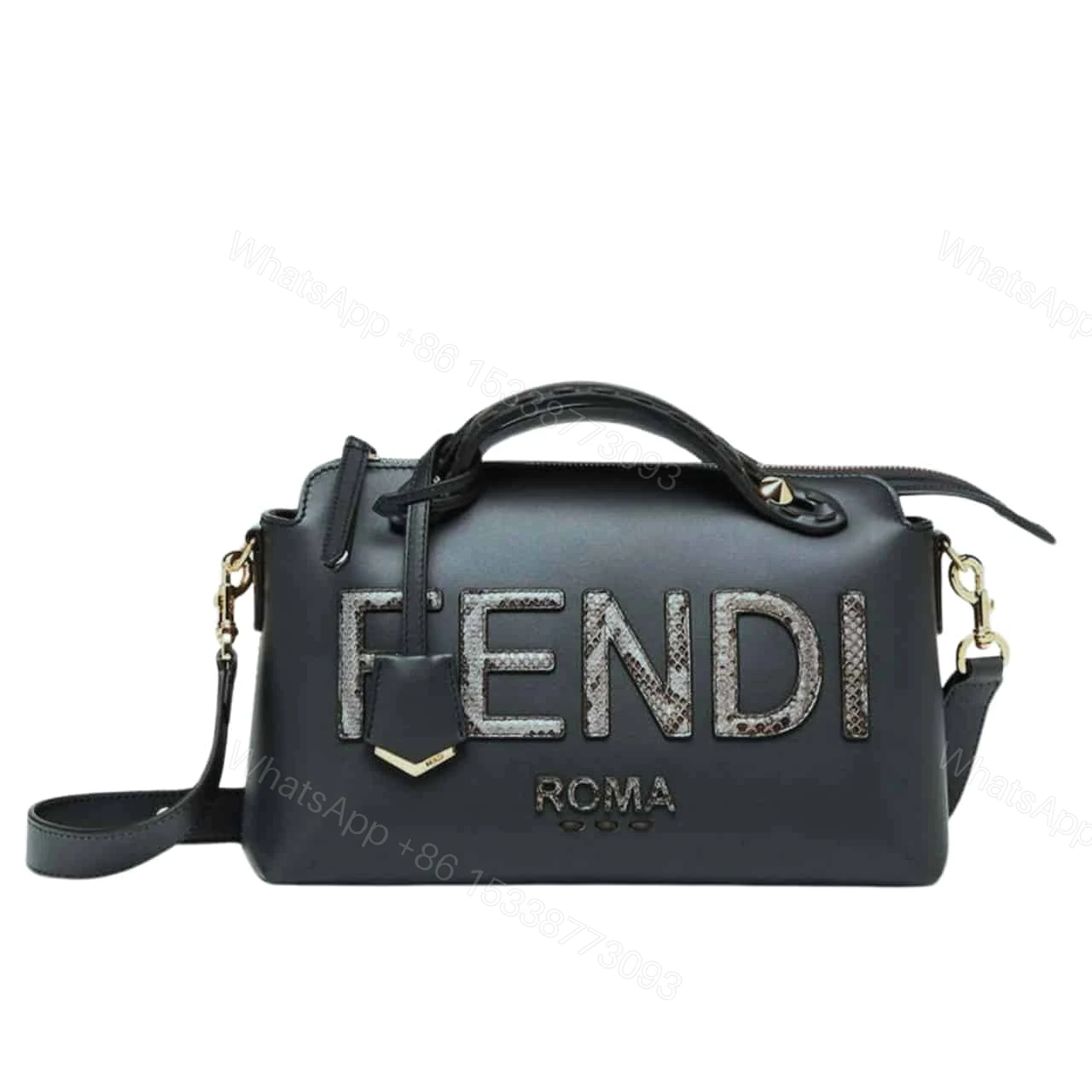 FENDI BY THE WAY MEDIUM BOSTON BAG ELAPHE BLACK 28CM — view 1