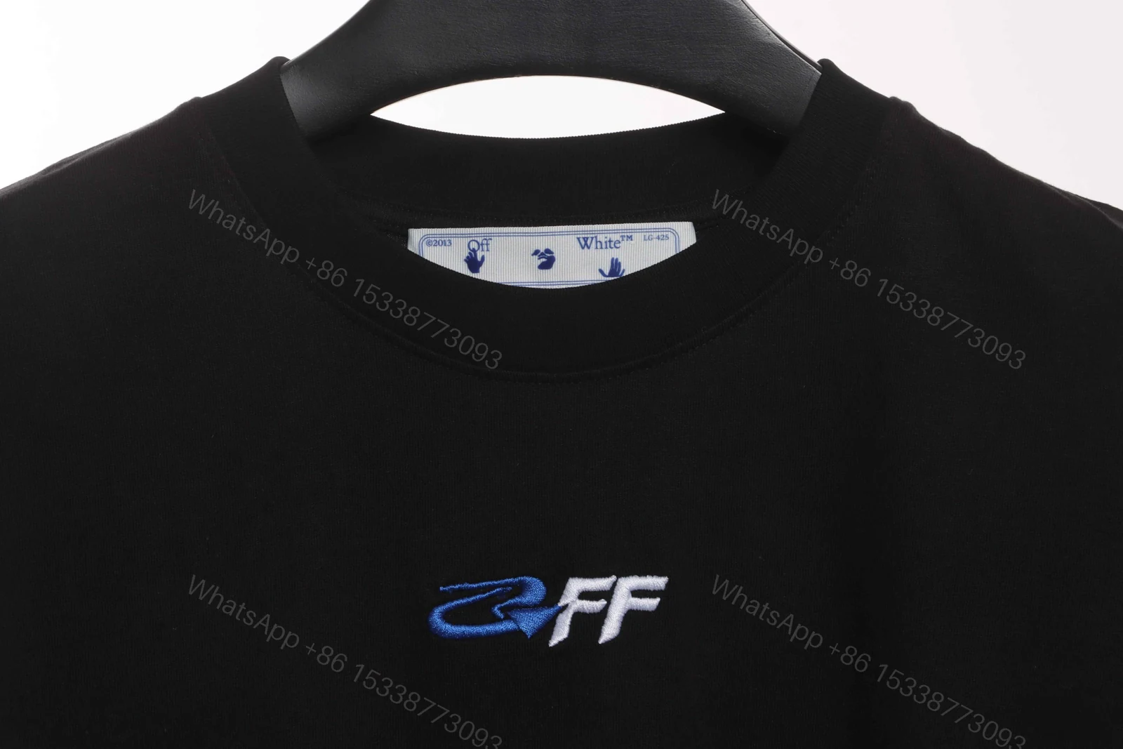 View 4 of Off White Embroidered Logo Arrow Slogan T-Shirt
