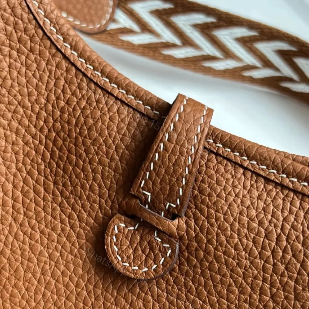 View 3 of Hermes Mini Evelyne Bag Dark Brown 17cm