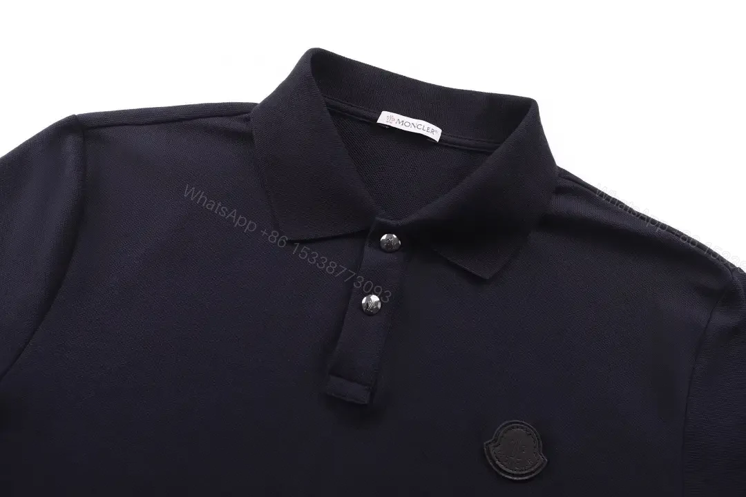 View 4 of Navy Cotton-Piqué Polo: Quiet Luxury Essential Polo