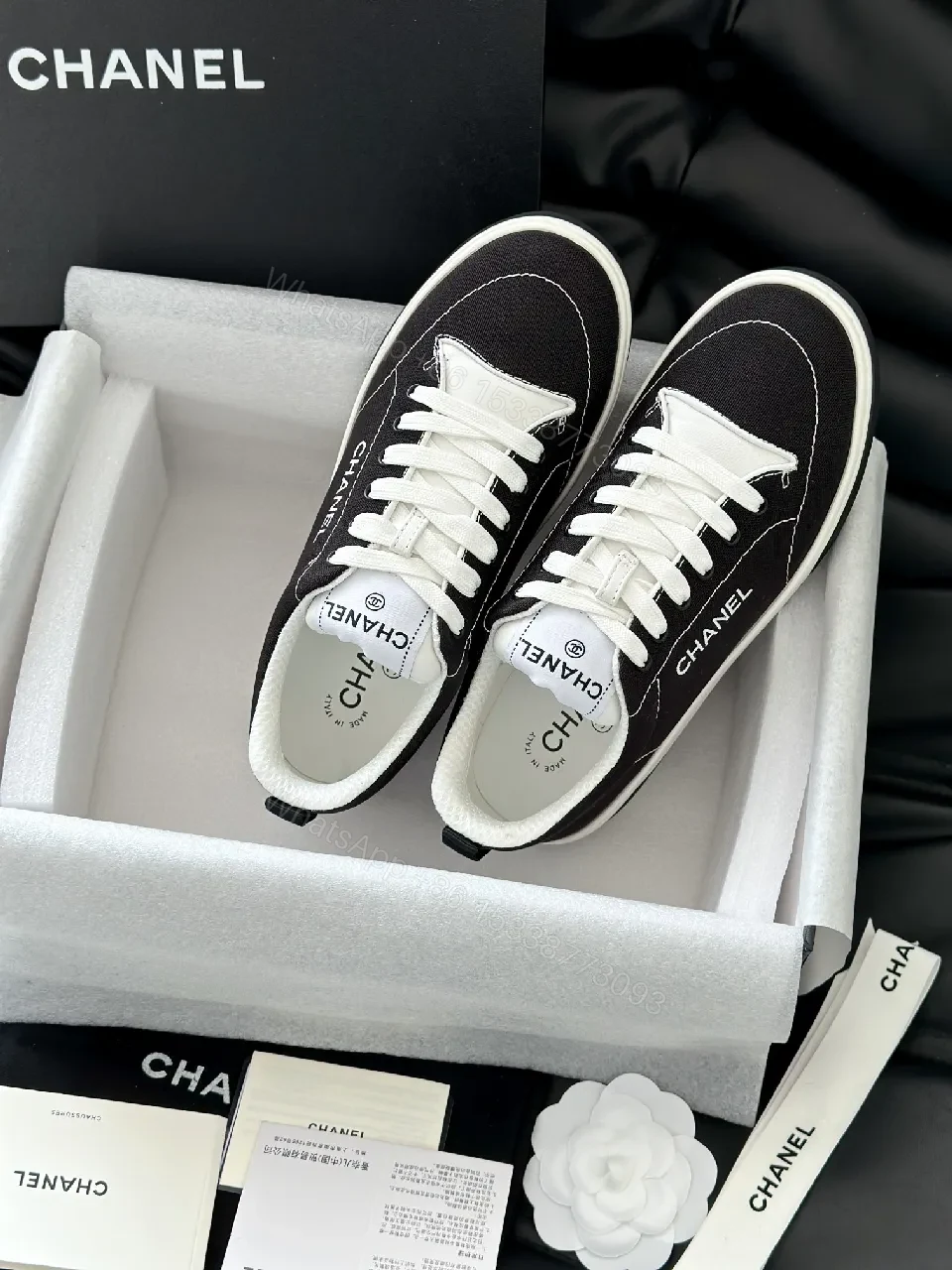 View 6 of Chanel-Style Black & White High-Tops: Quiet Luxury Comfort