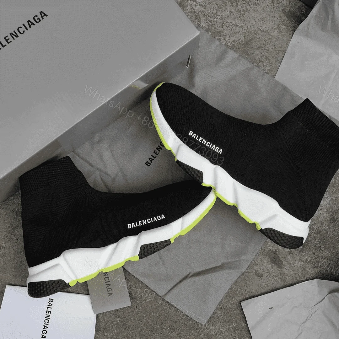 View 6 of BALENCIAGA SPEED TRAINER BLACK WHITE NEON SS19 – BB12