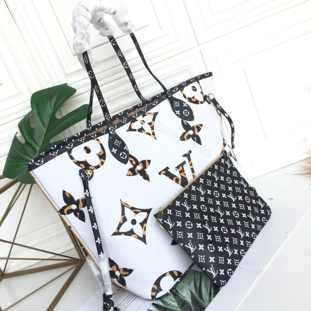 View 3 of Louis Vuitton Neverfull Monogram Giant Jungle MM White Havana 31Cm M44716