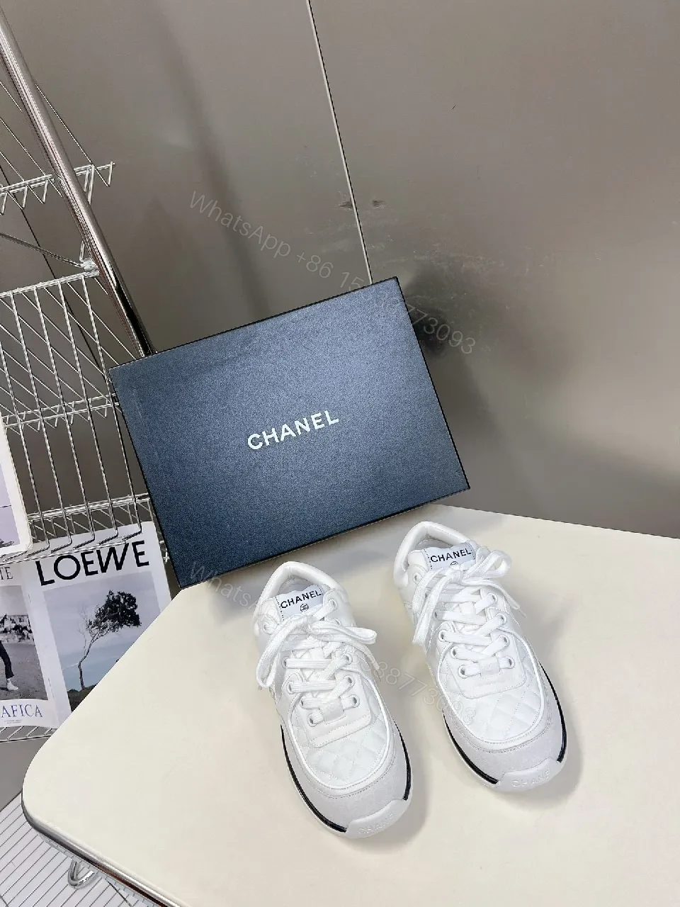 White Quilted Sneakers - Chanel-Inspired Sport Luxe — view 1