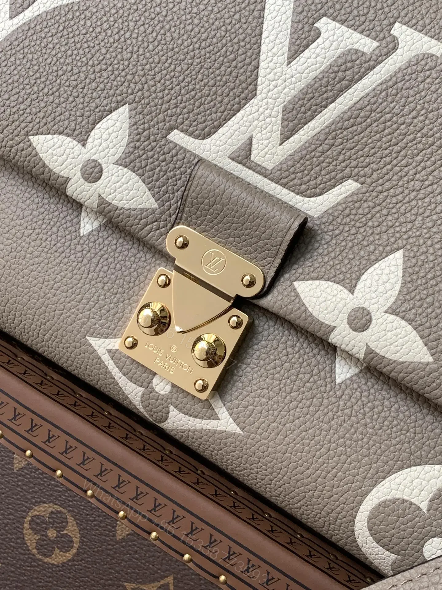 View 2 of LV MADELEINE 30 IN BEIGE MONOGRAM CALFSKIN EMBOSSED LOGO