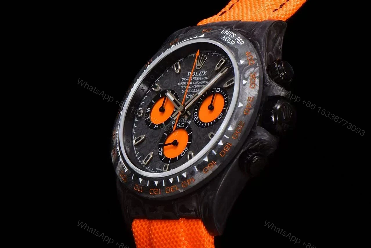 View 7 of Replica DiW Rolex Cosmograph Daytona All Carbon Orange Edition