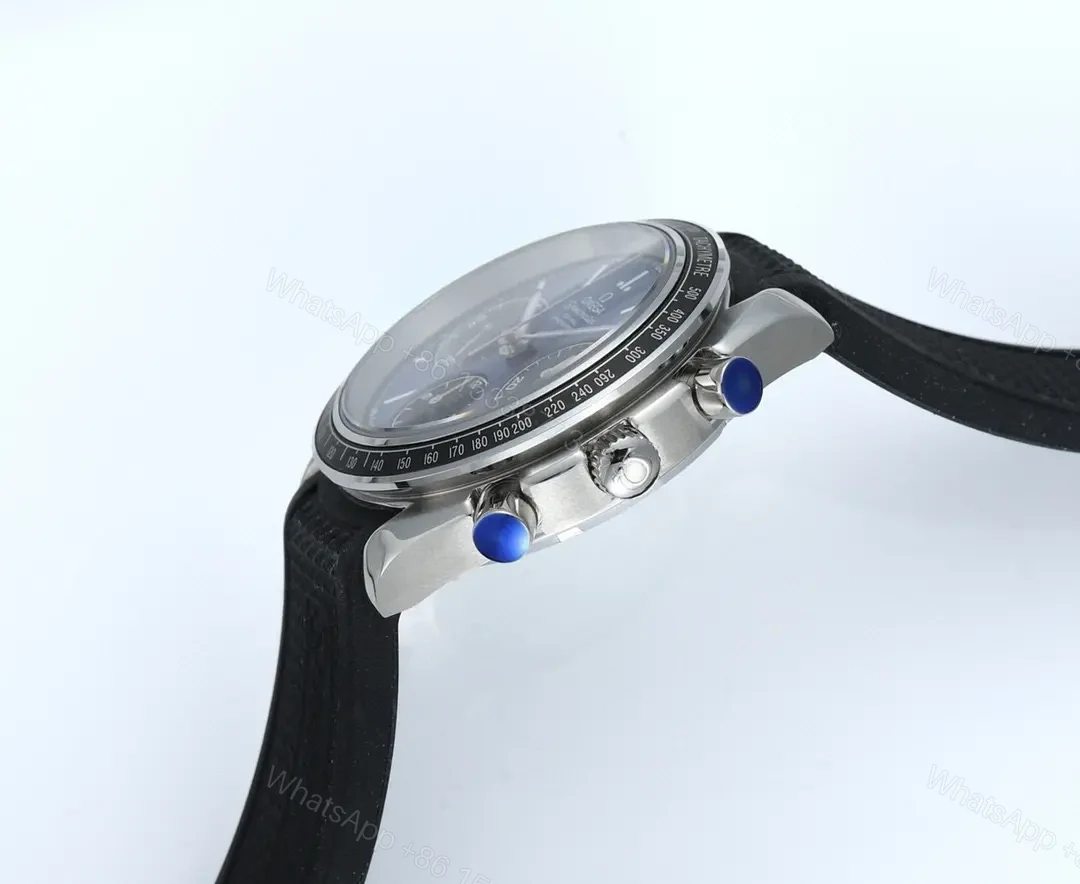 View 7 of Omega Speedmaster Professional 326.32.40.50.06.001 Multifunction Chronograph Watch Blue Dial Black Rubber Strap 40mm Stainless Steel Case