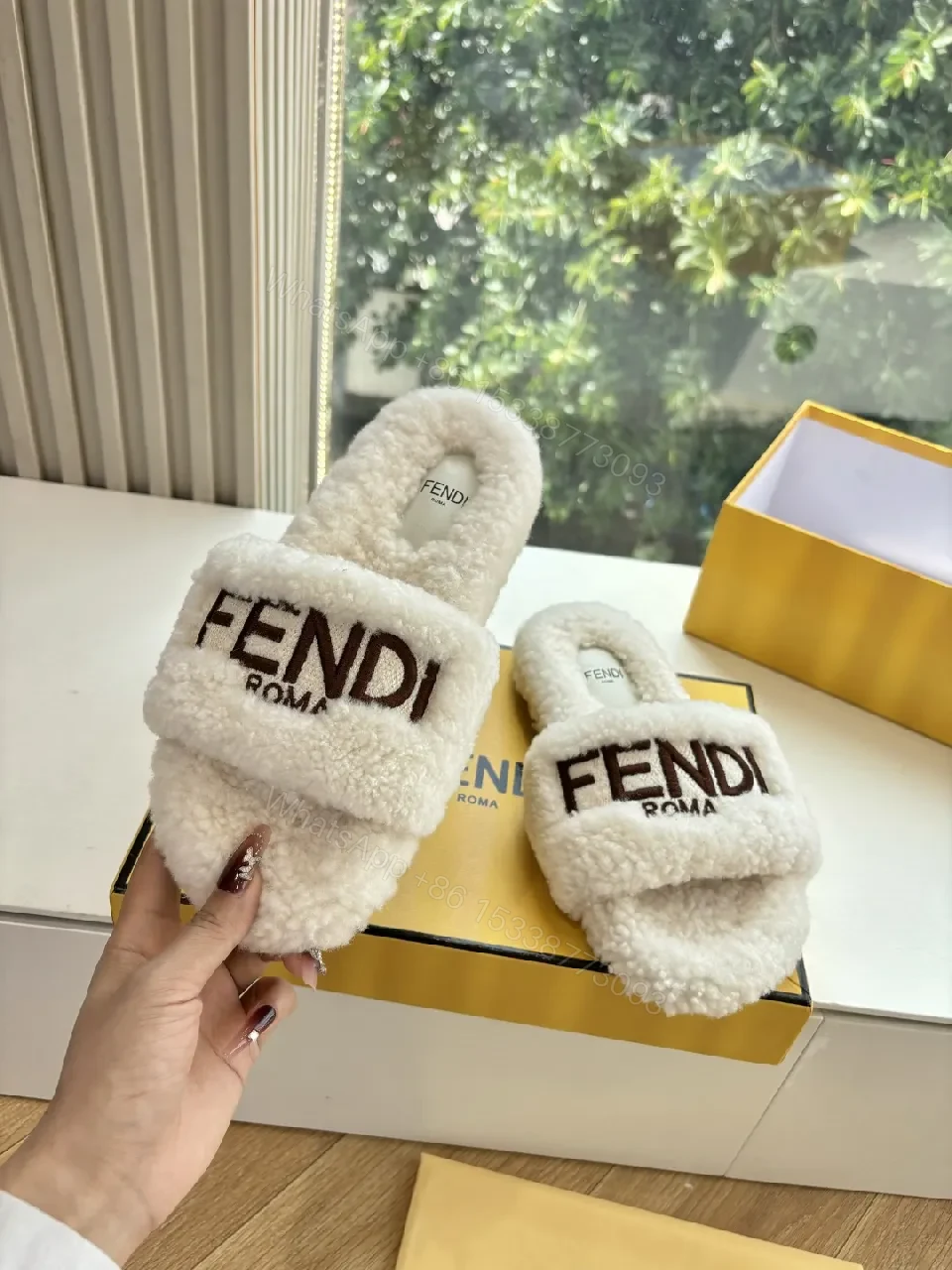 View 5 of Cozy Sherpa Slip-On Sandals – Plush Luxury Slides