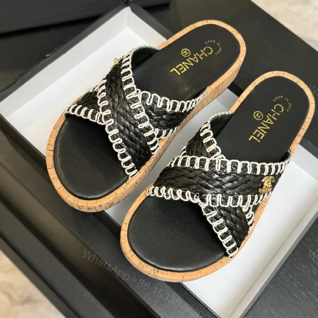 View 7 of Chic Cork-Sole Sandals with Signature Hardware