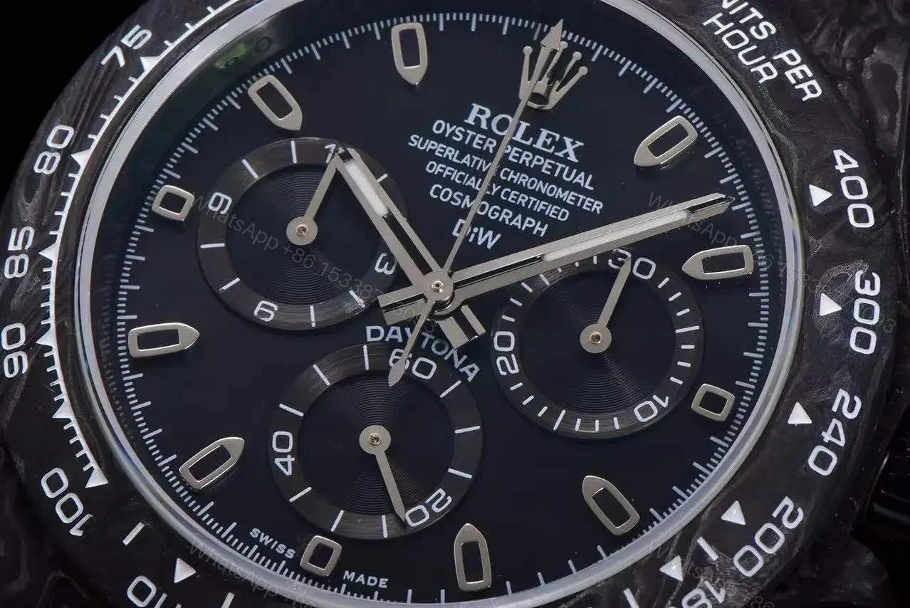 View 4 of Replica DiW Rolex Daytona Black & Gold Carbon