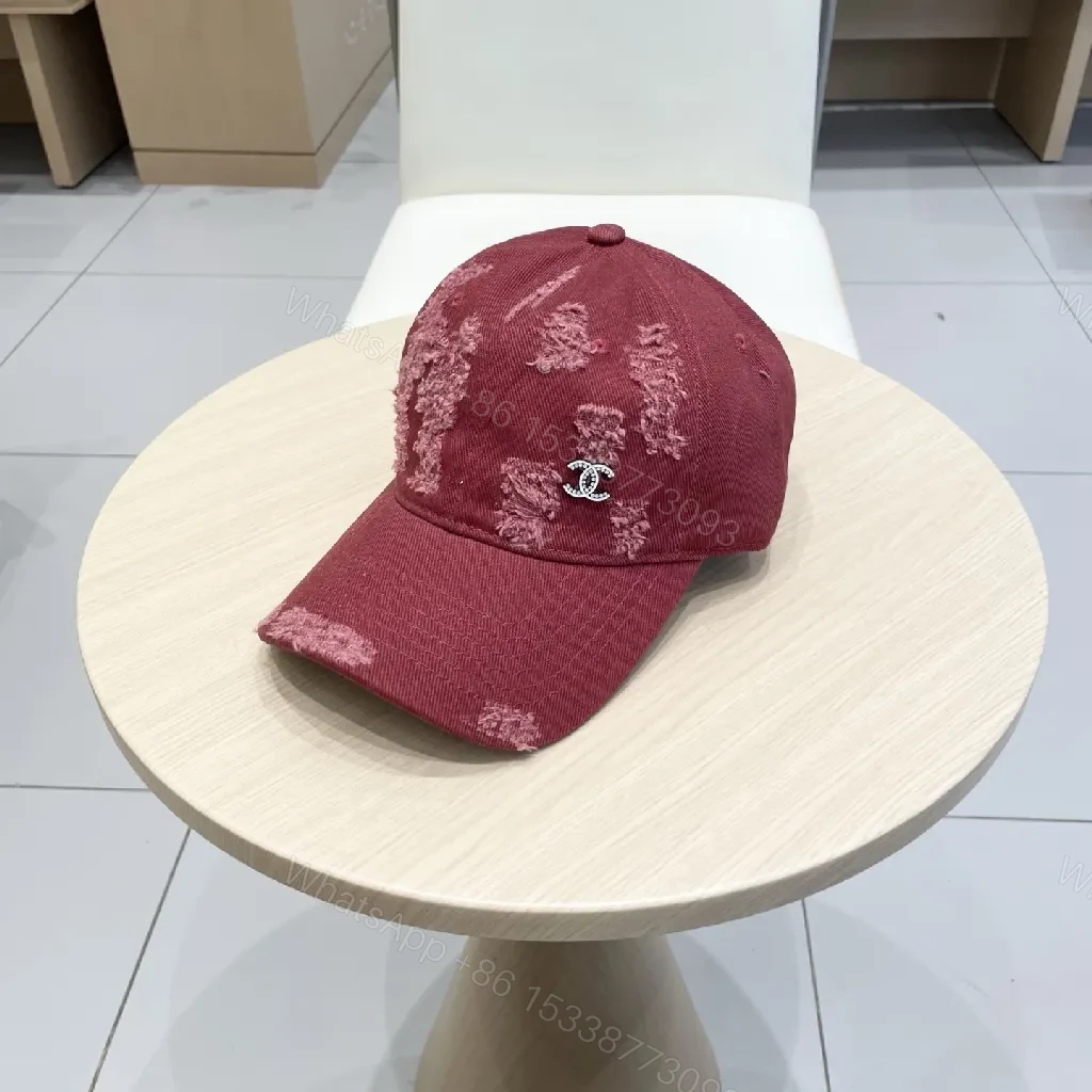 View 7 of Distressed Burgundy Cap: Luxe Texture, Subtle Logo, Everyday Wear