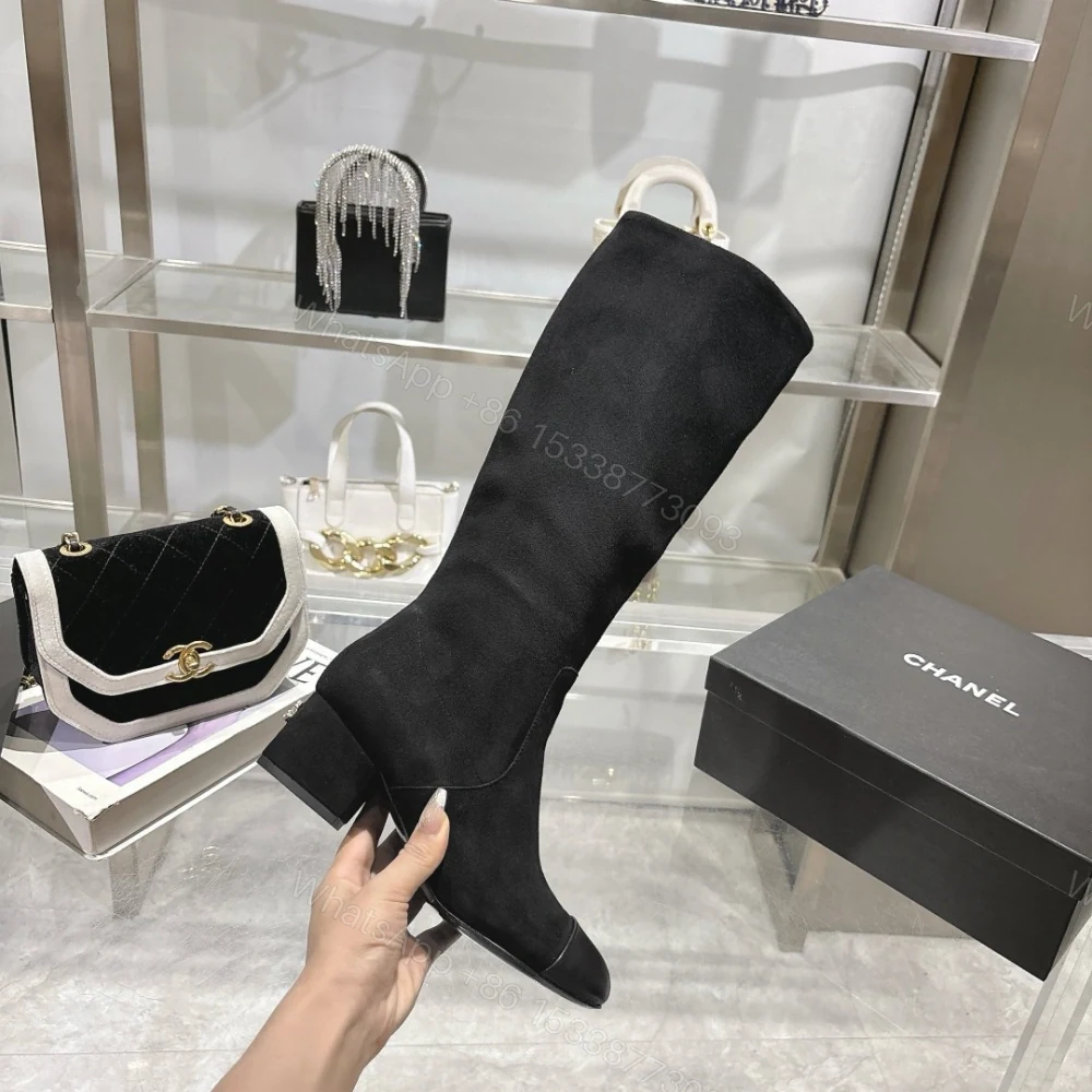 View 2 of 高仿Chanel*G45903B小牛皮高筒靴黑色5CM免檢版