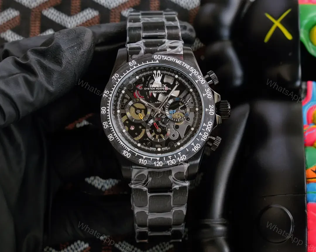 View 9 of Best Rolex Daytona Skeleton replica 43MM Gold Oyster Bracelet Edition ROLEX-DAYTONA-SKEL-GOLD-43