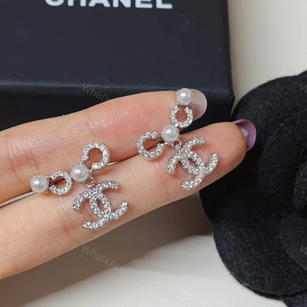 View 5 of CHANEL EARINGS PEARLY WHITE AND CRYSTAL SILVER ABF732 B20573 U0937
