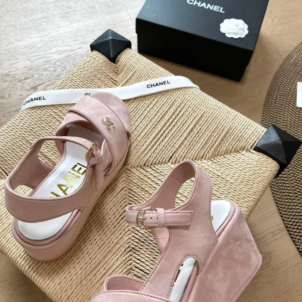 View 5 of CHANEL INTERLOCKING CC SANDALS PINK