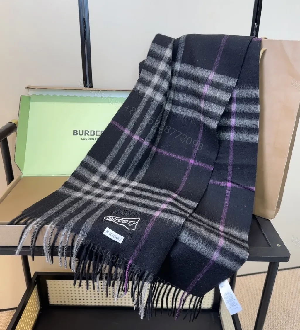 View 10 of Textured Check Scarf: Luxe Warmth, Fringe Detail, Unisex
