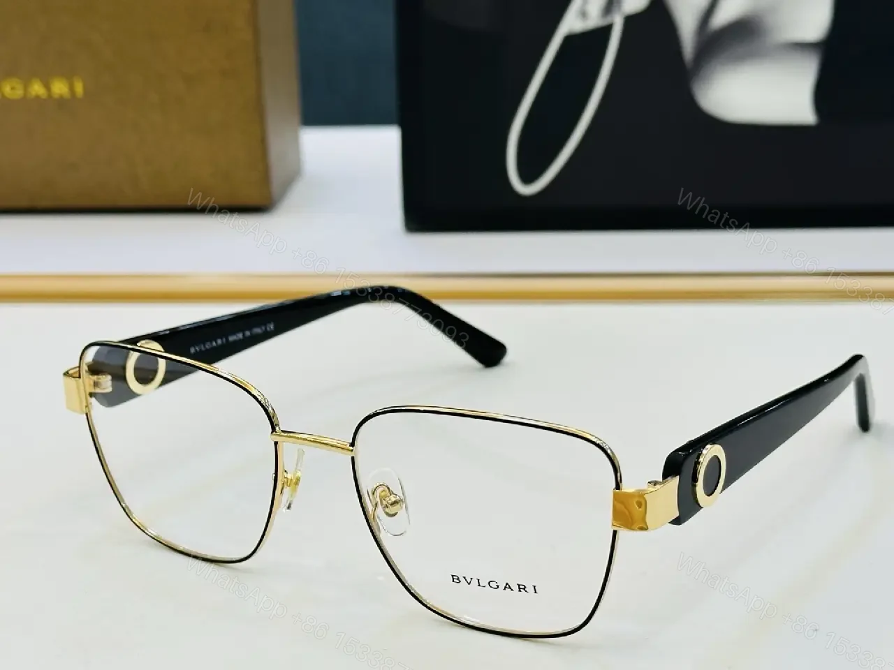 Titanium Frame Eyewear: Two-Tone, Oversized Square Glasses — view 1