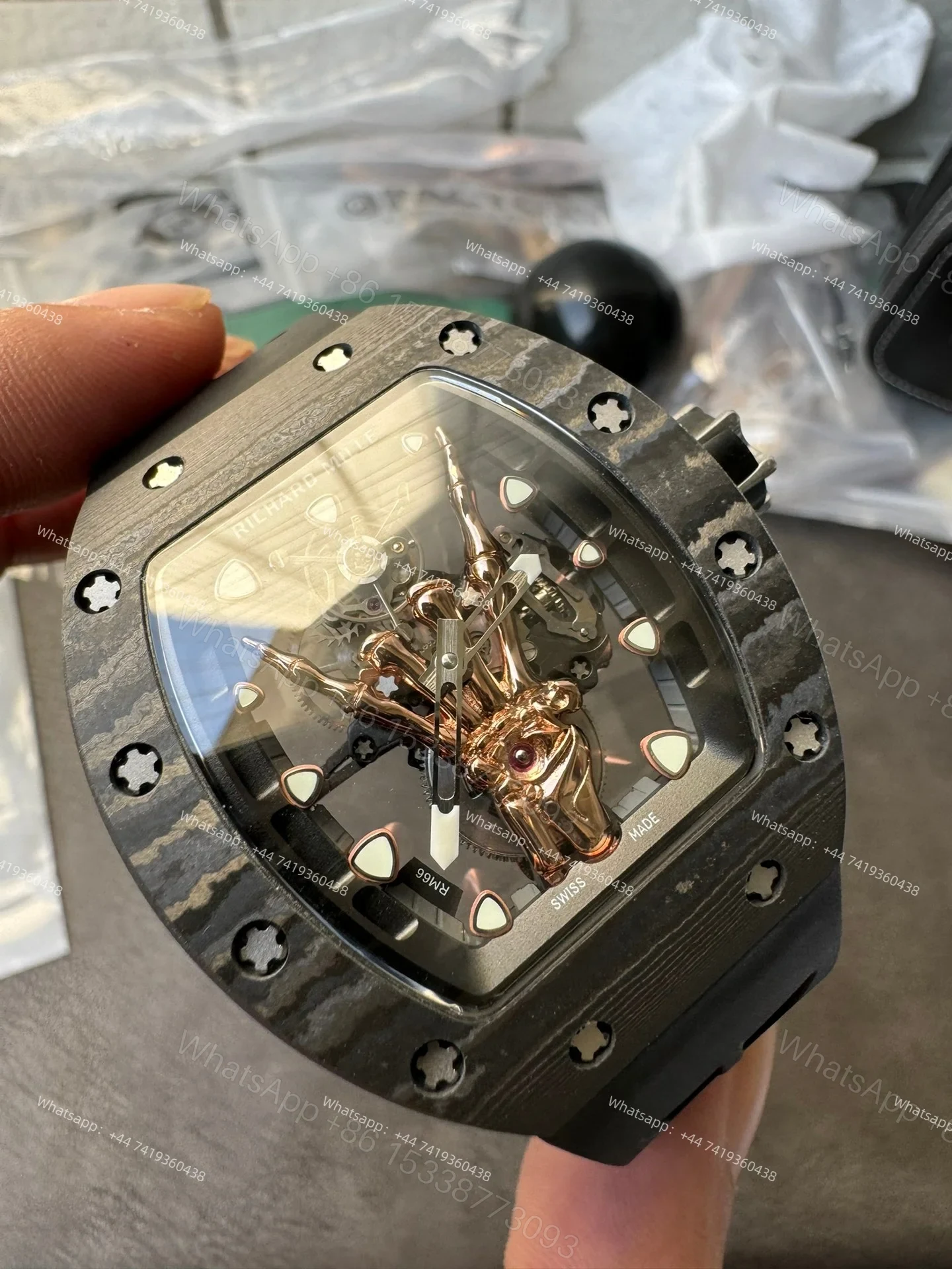 View 9 of Super Clone Richard Mille RM 66 Flying Tourbillon Devil’s Hand 1:1 Replica Watch