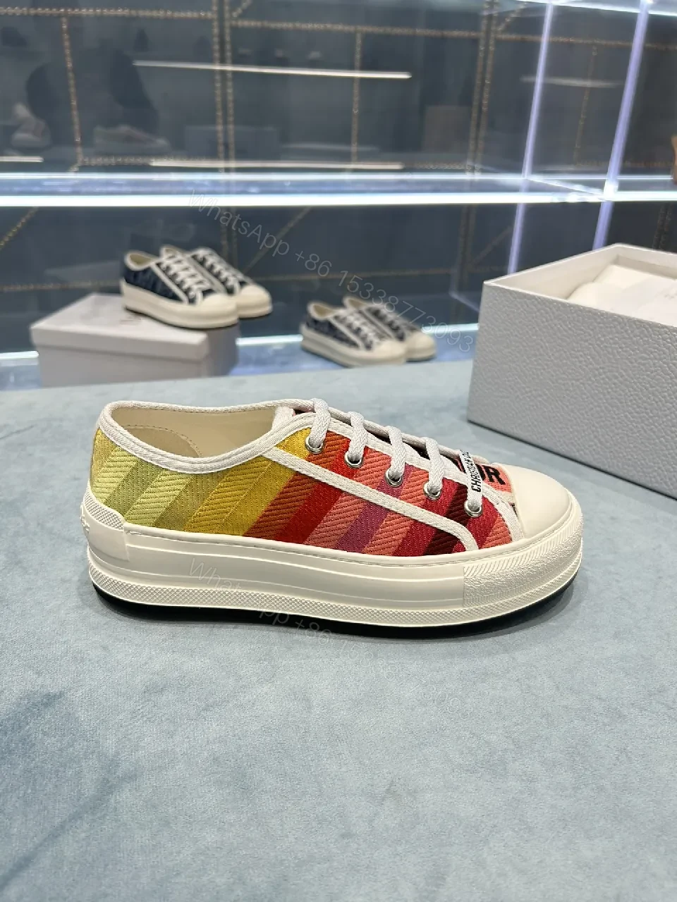 View 5 of Colorful Canvas Luxe Sneakers with Signature Detailing
