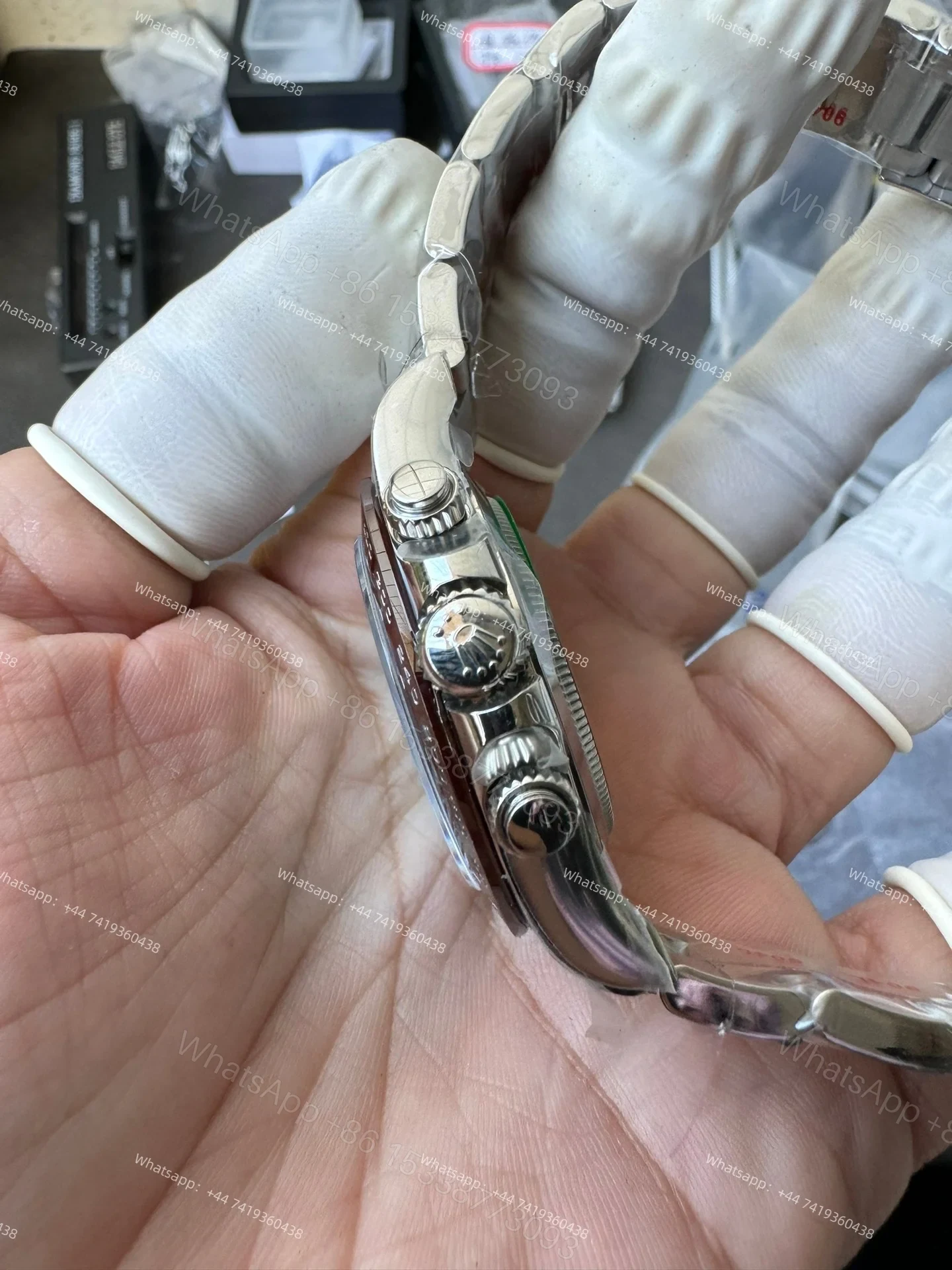 View 7 of Rolex Daytona M116506 Ice Blue Dial 1:1 Replica Watch – Middle East Platinum Style 4130 Super Clone