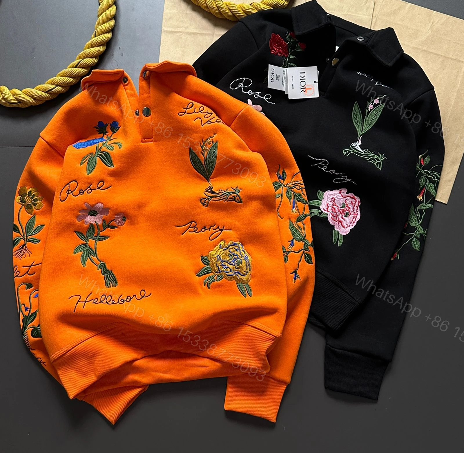 View 3 of FIRST COPY DIOR COLLAR SWEATSHIRT FOR MEN