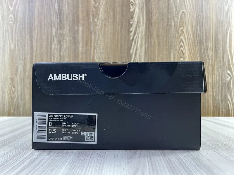 View 5 of Black Leather Low-Top Sneakers with White Swoosh - Luxury Streetwear