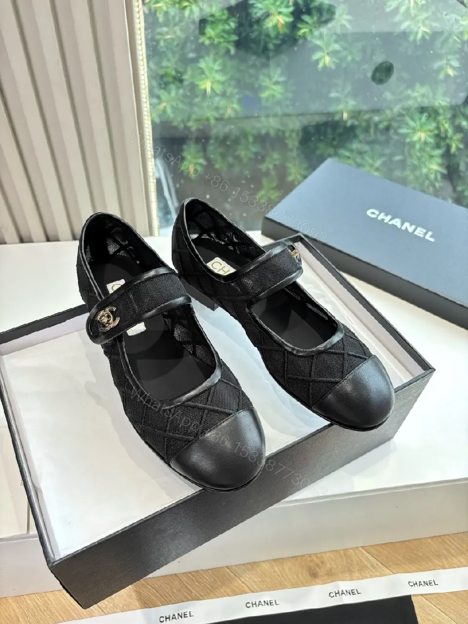 Quilted Black Mary Janes - Leather Trim, Signature Hardware, Flat Shoes — view 1
