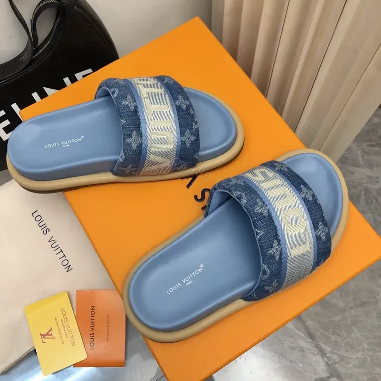 View 8 of Denim-Textured Slides: Luxe LV-Inspired Branding Slides