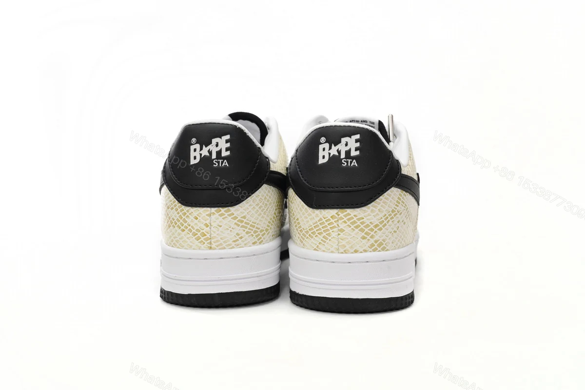 View 3 of A Bathing Ape Bape Sta Low White Snake Skin Pattern 1I80 191 009