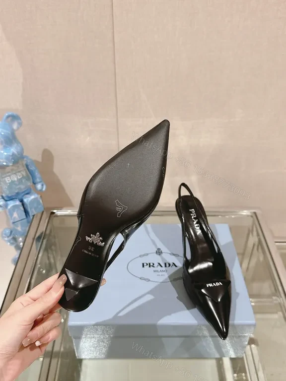 View 2 of Slim Leather Pump - Black - Minimalist Swing