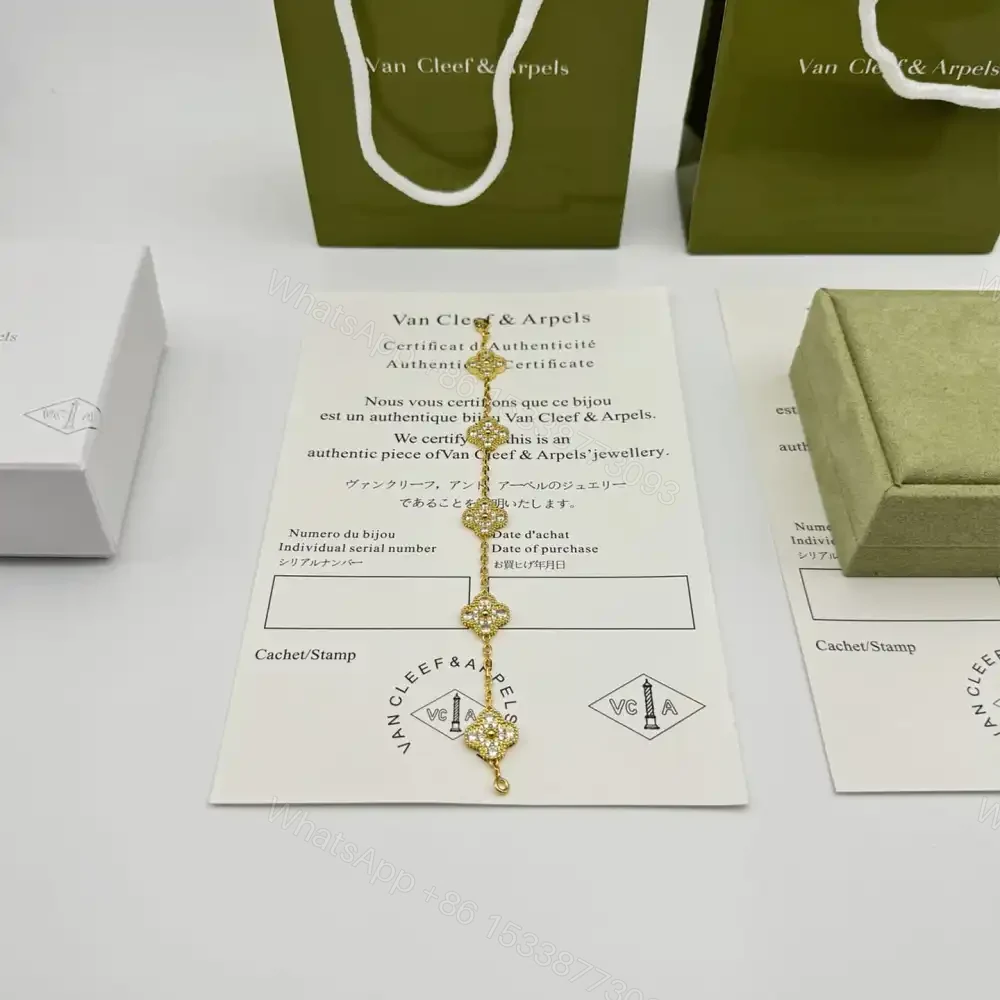 View 6 of 高仿首飾VanCleef&Arpels*RA41400五花滿鑽黃金手鏈