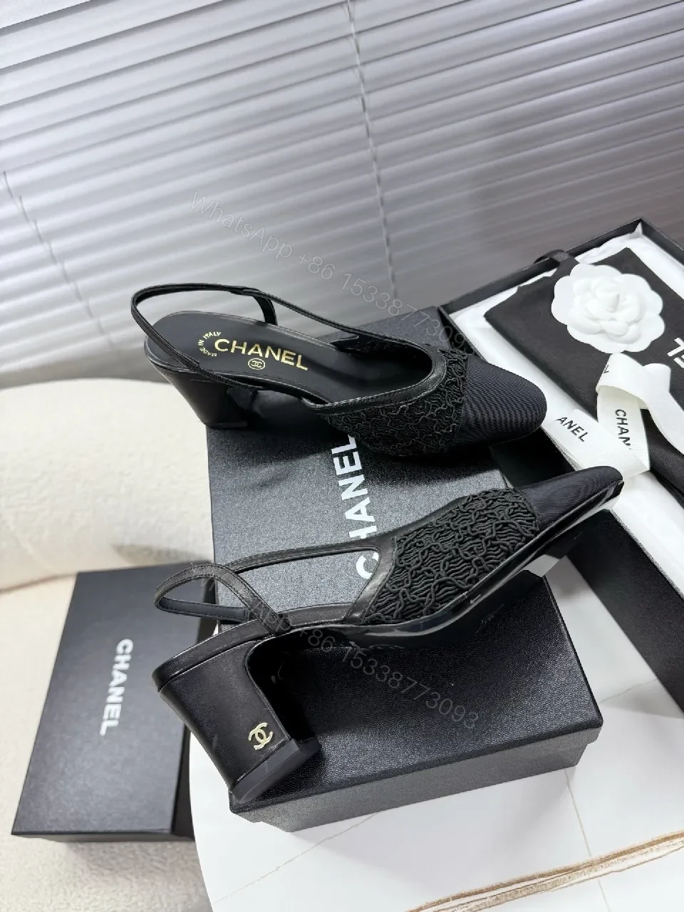 View 2 of Sleek Knit Slip-On Heels: Textured Comfort, Black Dress Heel