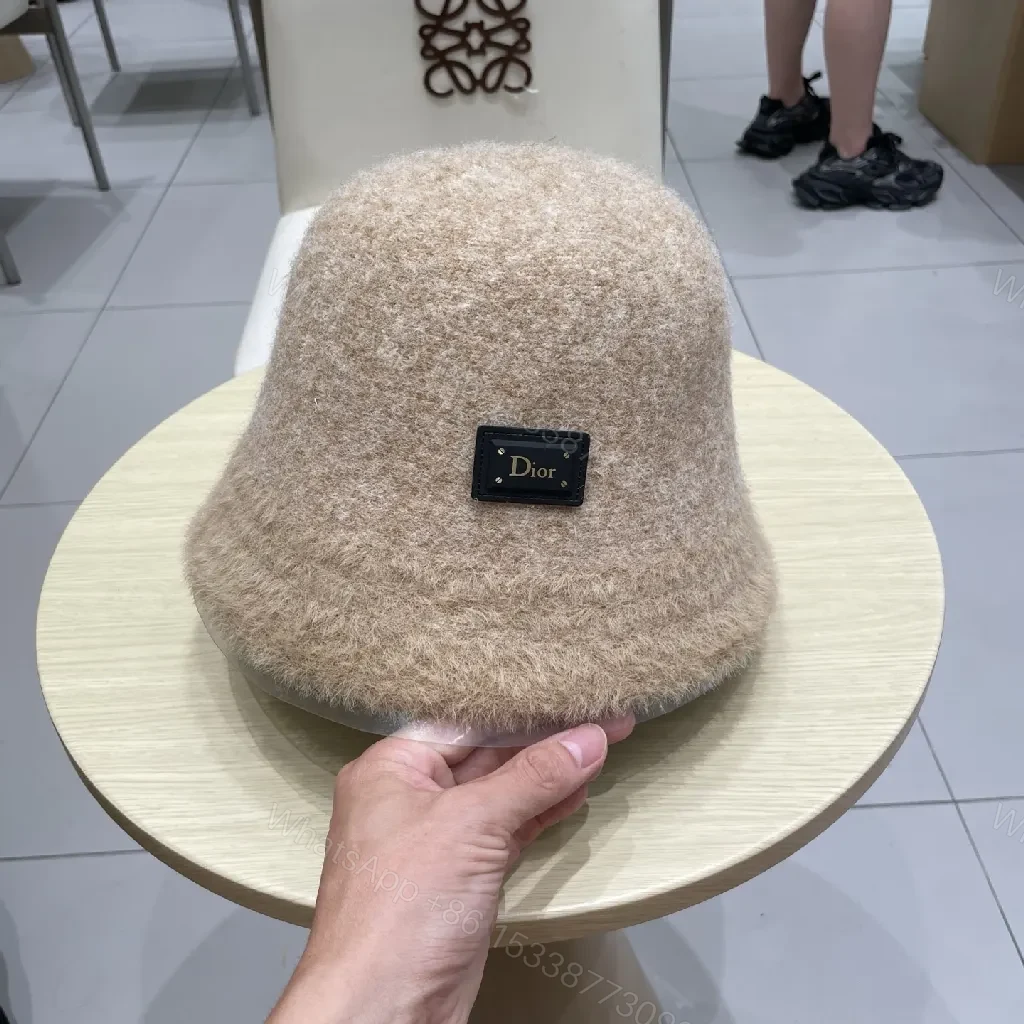 View 3 of Chic Plush Textured Bucket Hat with Luxe Plaque