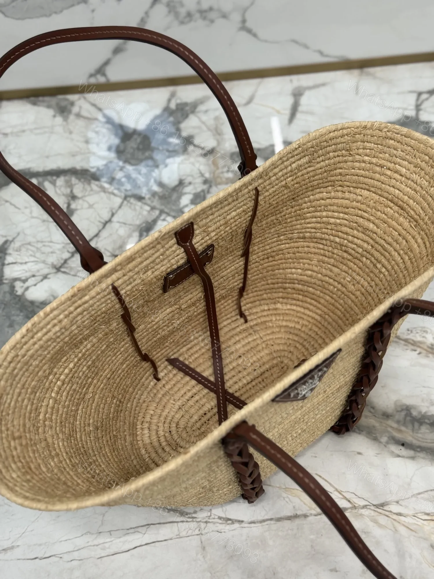 View 7 of PRADA Braided Handle Basket Bag