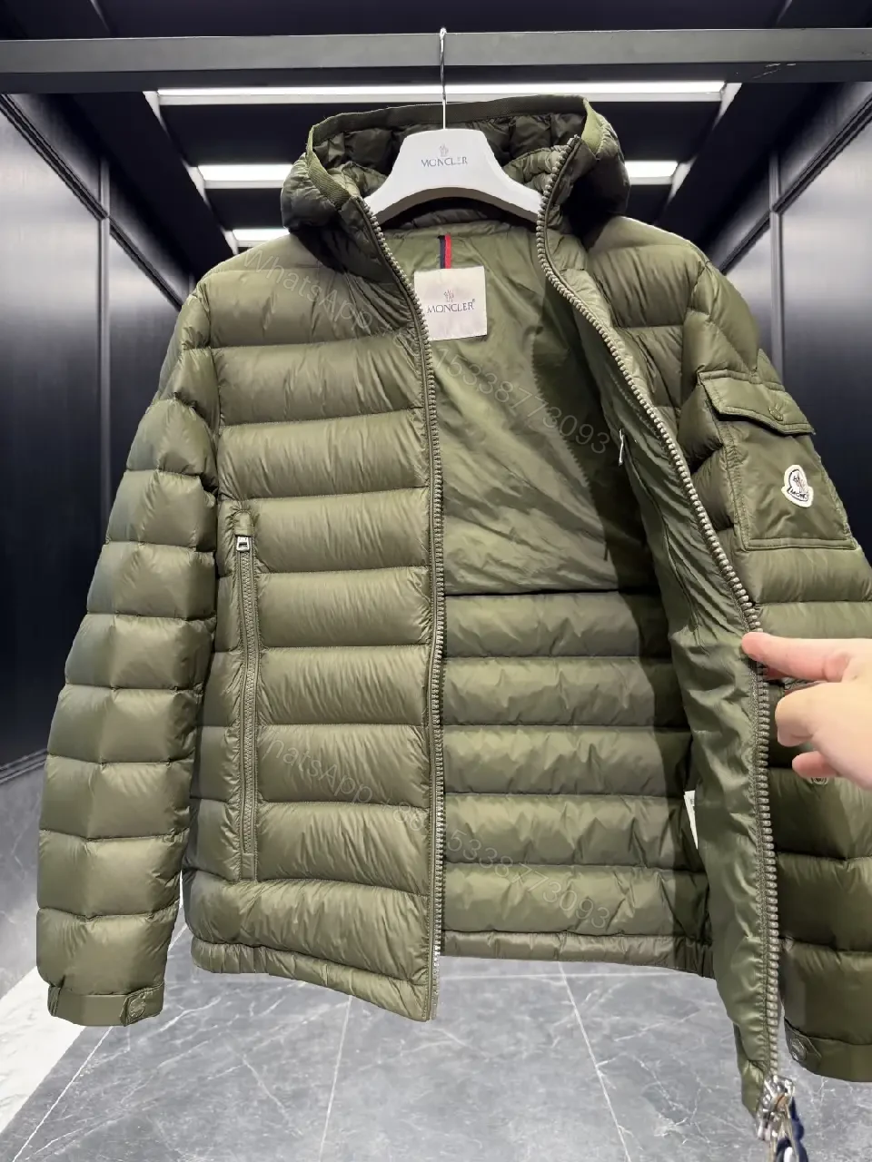 View 5 of Olive Puffer Jacket: Technical Warmth, Luxe Details, Outdoor-Urban