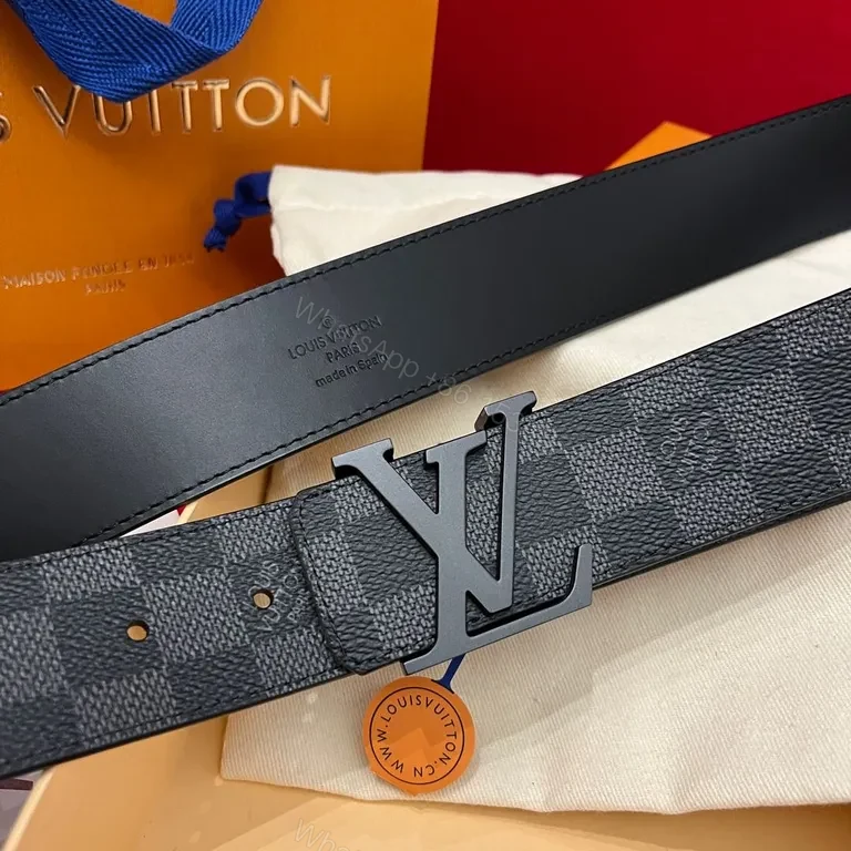 View 9 of Premium LV-Checkered Leather Belt: Modern Luxury, All-Day Confidence