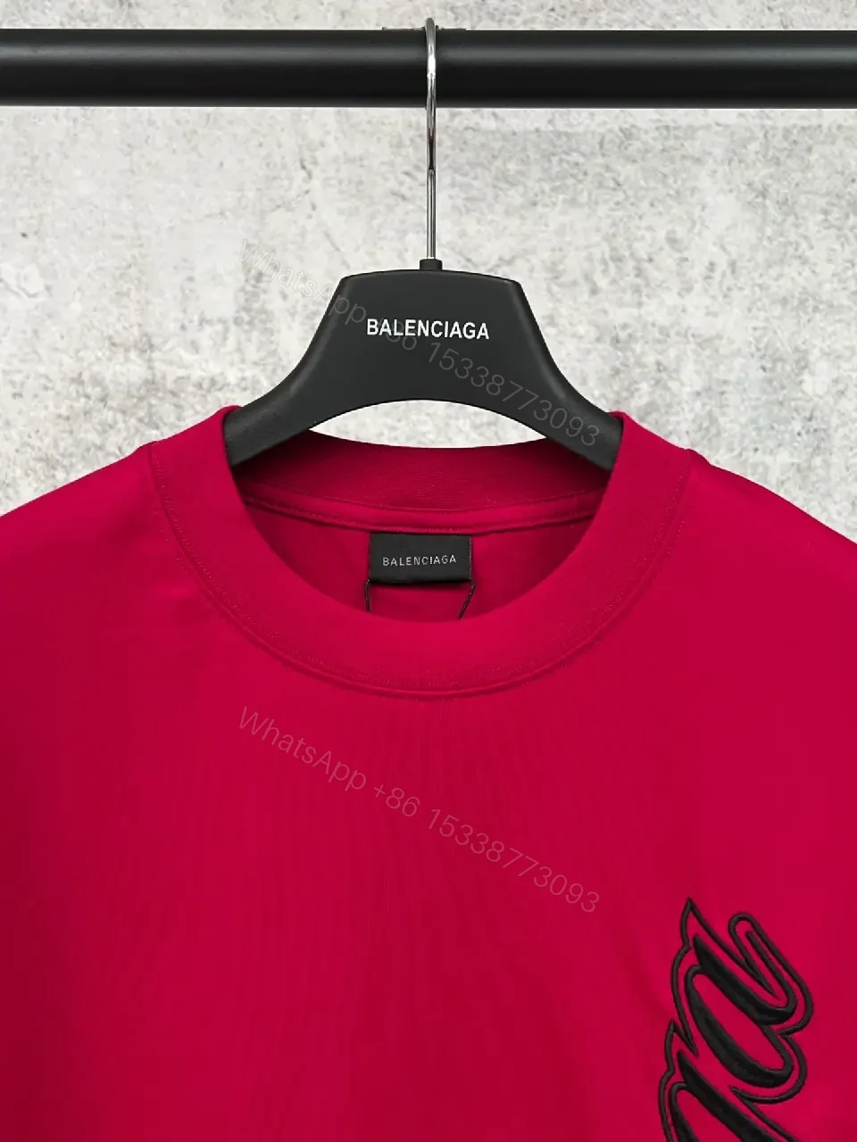 View 4 of Magenta Cotton Oversized Graphic Tee with Designer Edge
