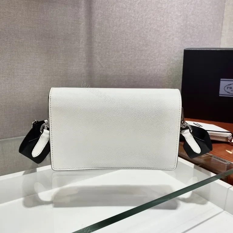 View 6 of White Prada Milano Crossbody: Luxe Saffiano Bag, Minimalist Chic