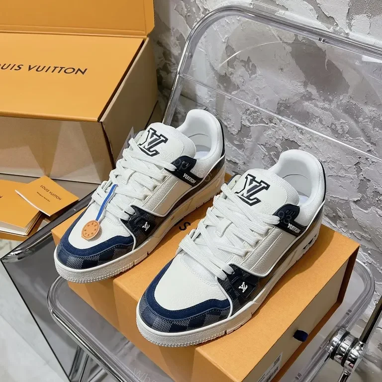 Modern LV Monogram Luxe Sneakers - Contrast Panel High-Tops — view 1
