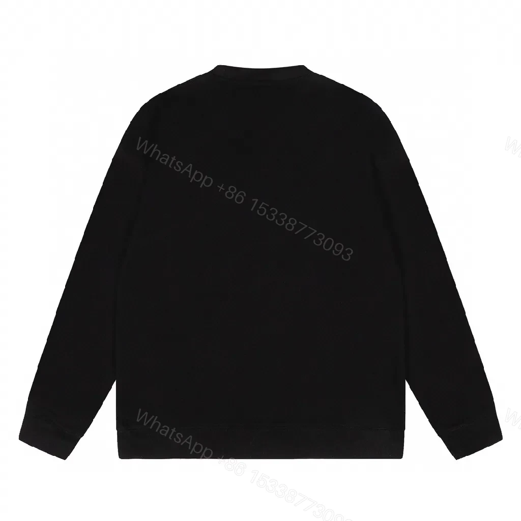View 9 of Black Cotton-Blend Minimalist Sweatshirt with Elevated Comfort
