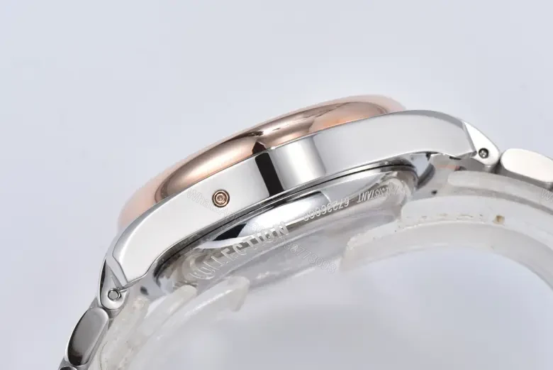 View 7 of Longines Master Collection Moonphase Chronograph Watch Silver Dial Two Tone Stainless Steel and Rose Gold Bracelet 42mm Case Classic Elegant Style