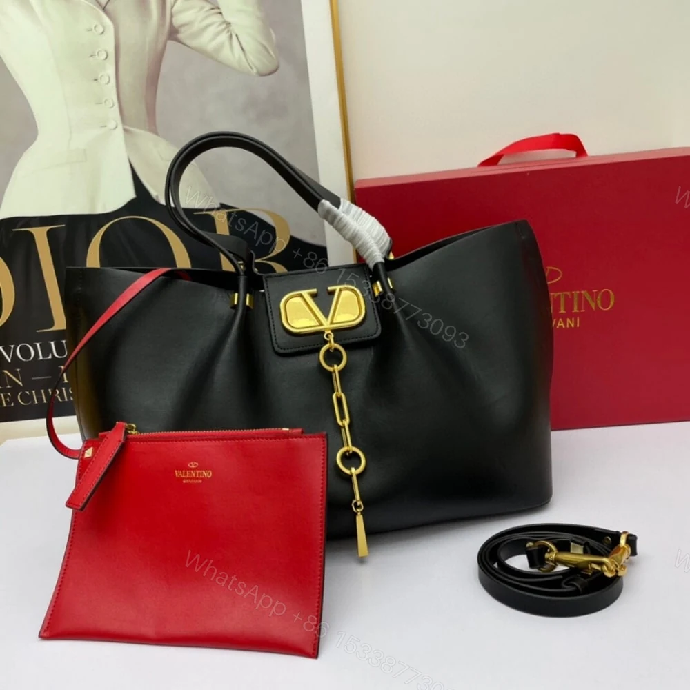 View 2 of VALENTINO GARAVANI LARGE VLOGO ESCAPE SHOPPER TOTE BLACK 41CM