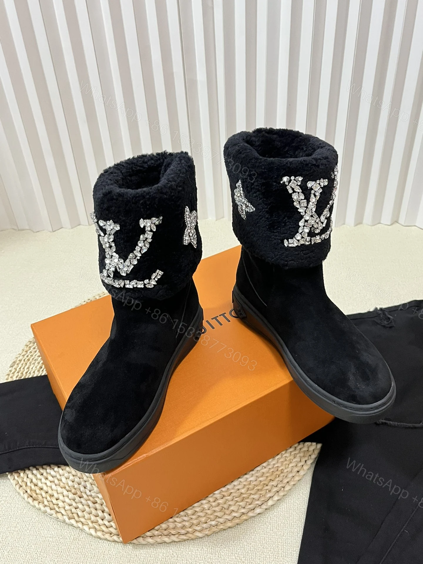 View 4 of LOUIS VUITTON ANKLE BOOT STUDDED WITH DIAMONDS BLACK