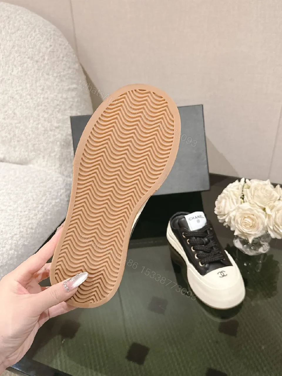 View 8 of Chic Leather Chunky-Sole Sneakers: Luxe Everyday Comfort