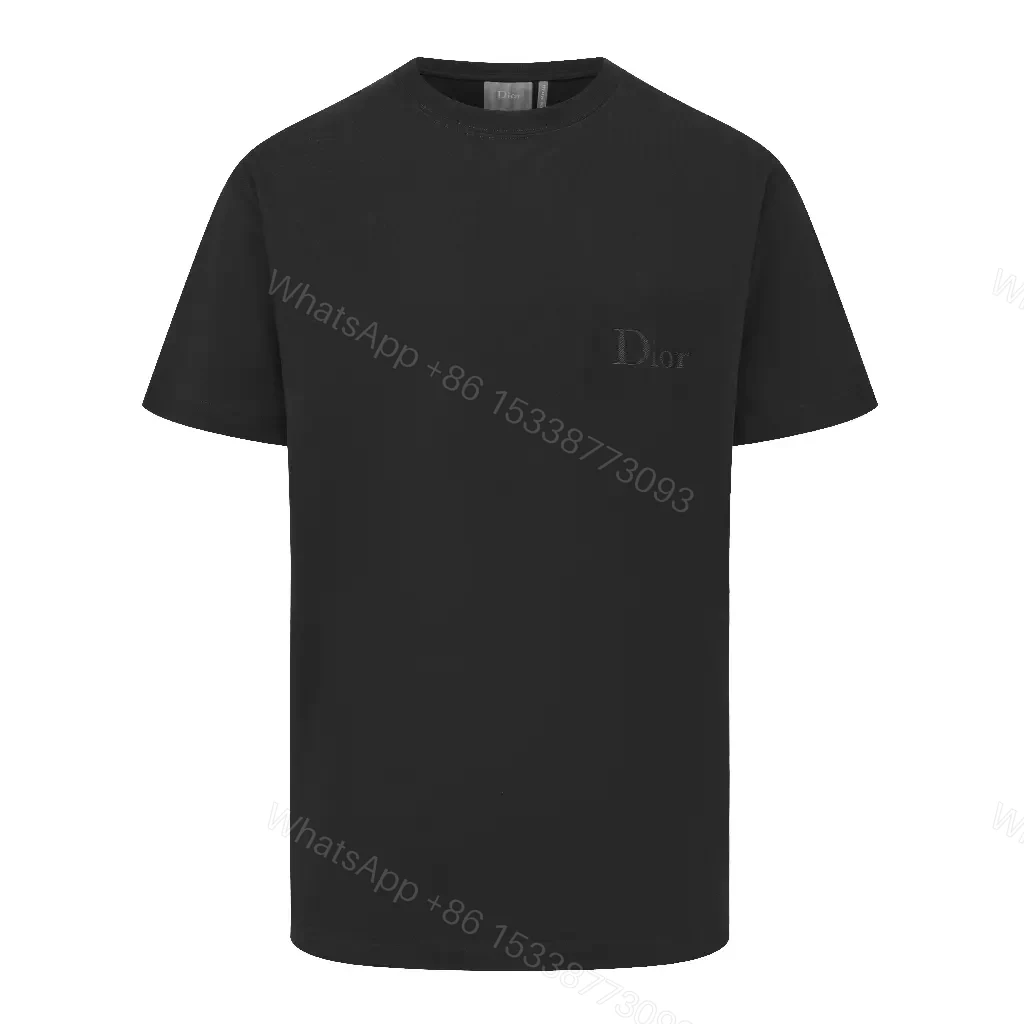 View 11 of Minimalist Black Cotton Tee with Subtle Embossed Logo - T‐Shirt