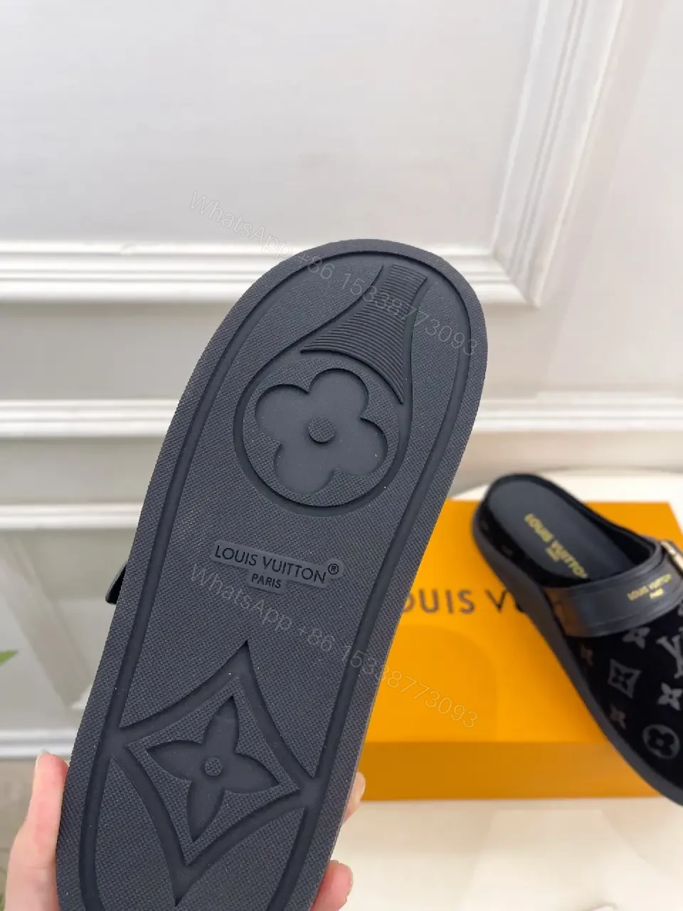 View 5 of Velvet Monogram Slip-Ons: Luxe, Comfortable Mules