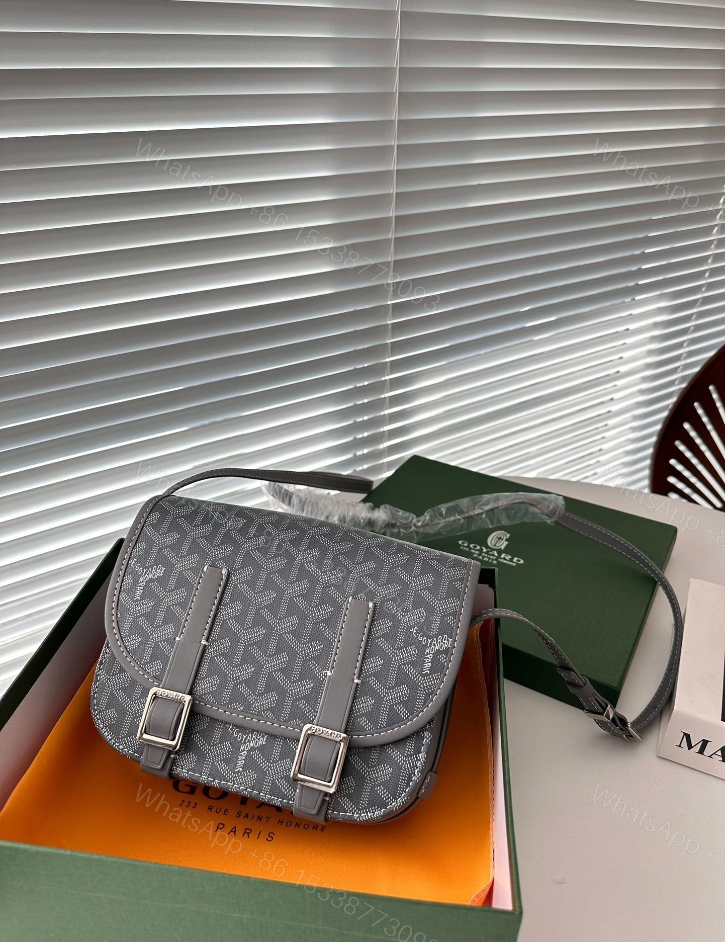 View 10 of GOYARD GOYARDINE BELVEDERE PM MESSENGER BAG GREY 21CM